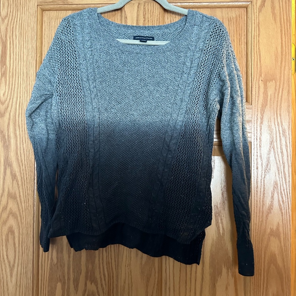 American eagle black and grey ombre sweater